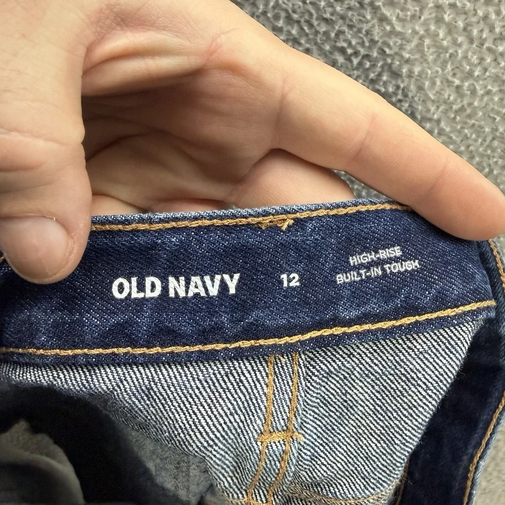 Old Navy Shorts Girls 12 Blue High Rise Cut Off Built In‎ Tough Distressed Denim